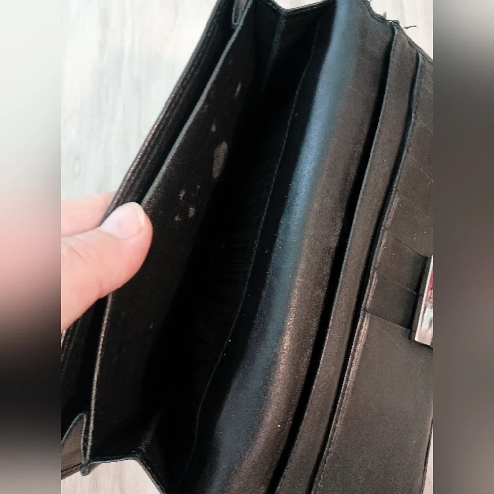Authentic Gucci Denim Black GG Supreme Long Wallet